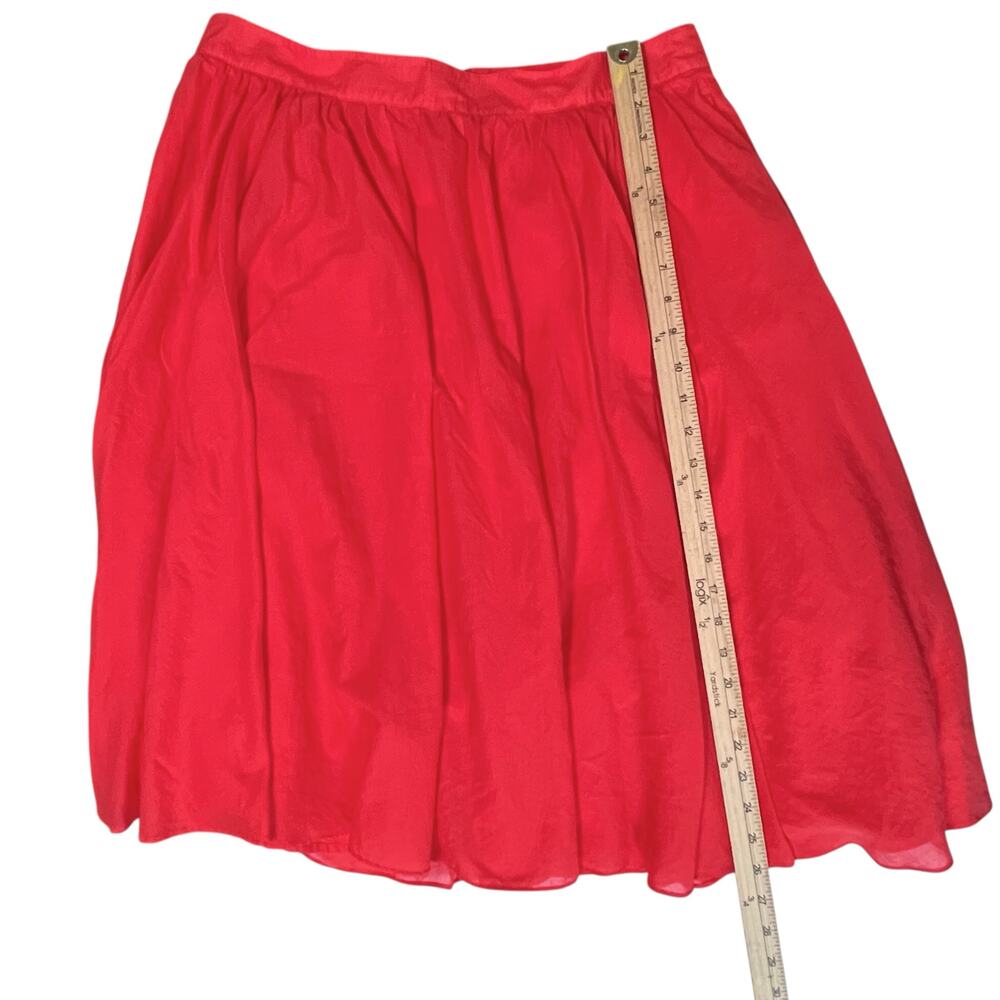 J.Crew Skirt Size 14 Melon Red Flowy A-Line Lined Women’s Cotton - Picture 7 of 8